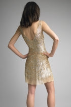 Load image into Gallery viewer, Gold Sequin Tank Dress