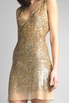 Gold Sequin Tank Dress