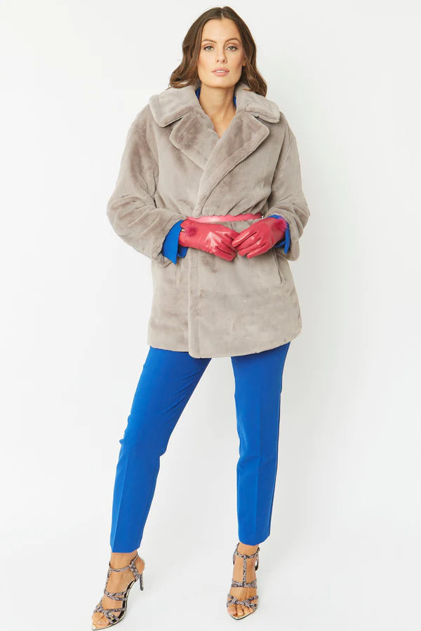 Leather Gloves with Mink Pom *multiple colors*