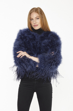 Load image into Gallery viewer, Feather Fur Jacket by Linda Richards *Multiple Colors Available*