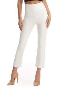 White Faux Leather Flare Pant