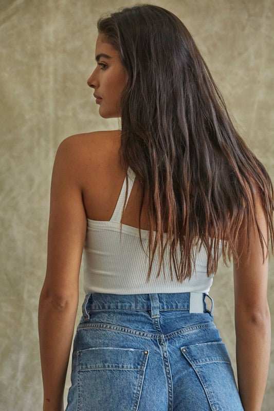 One Shoulder Ribbed Tank