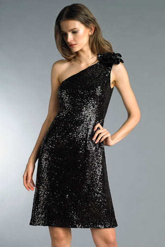 One Shoulder Sequin Mini Dress
