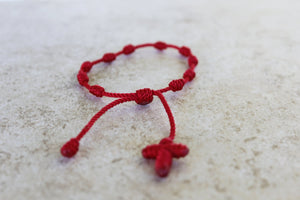 Red String Rosary Bracelet