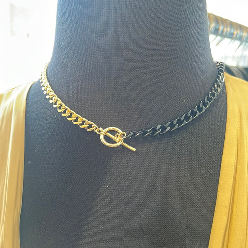 Gold black chain