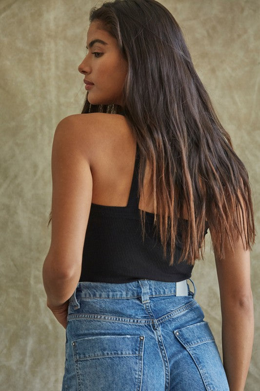 One Shoulder Ribbed Tank