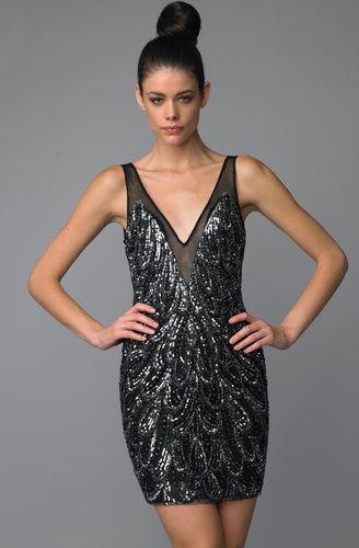Sequin V-Neck Dress