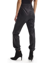 Load image into Gallery viewer, Faux Leather Smocked Jogger