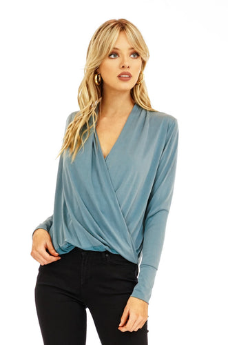 Surplice L/S Top *Multiple Colors Available*