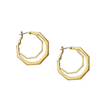 Load image into Gallery viewer, Octagon Hoop Earring