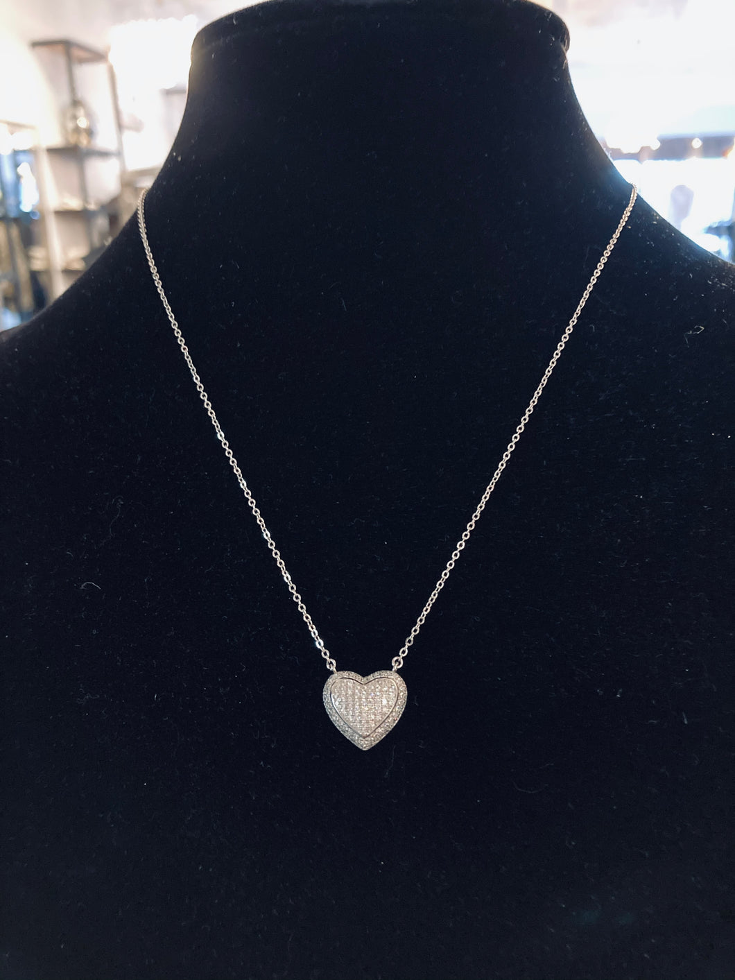 Sterling Silver 3D Heart Necklace by Sophia