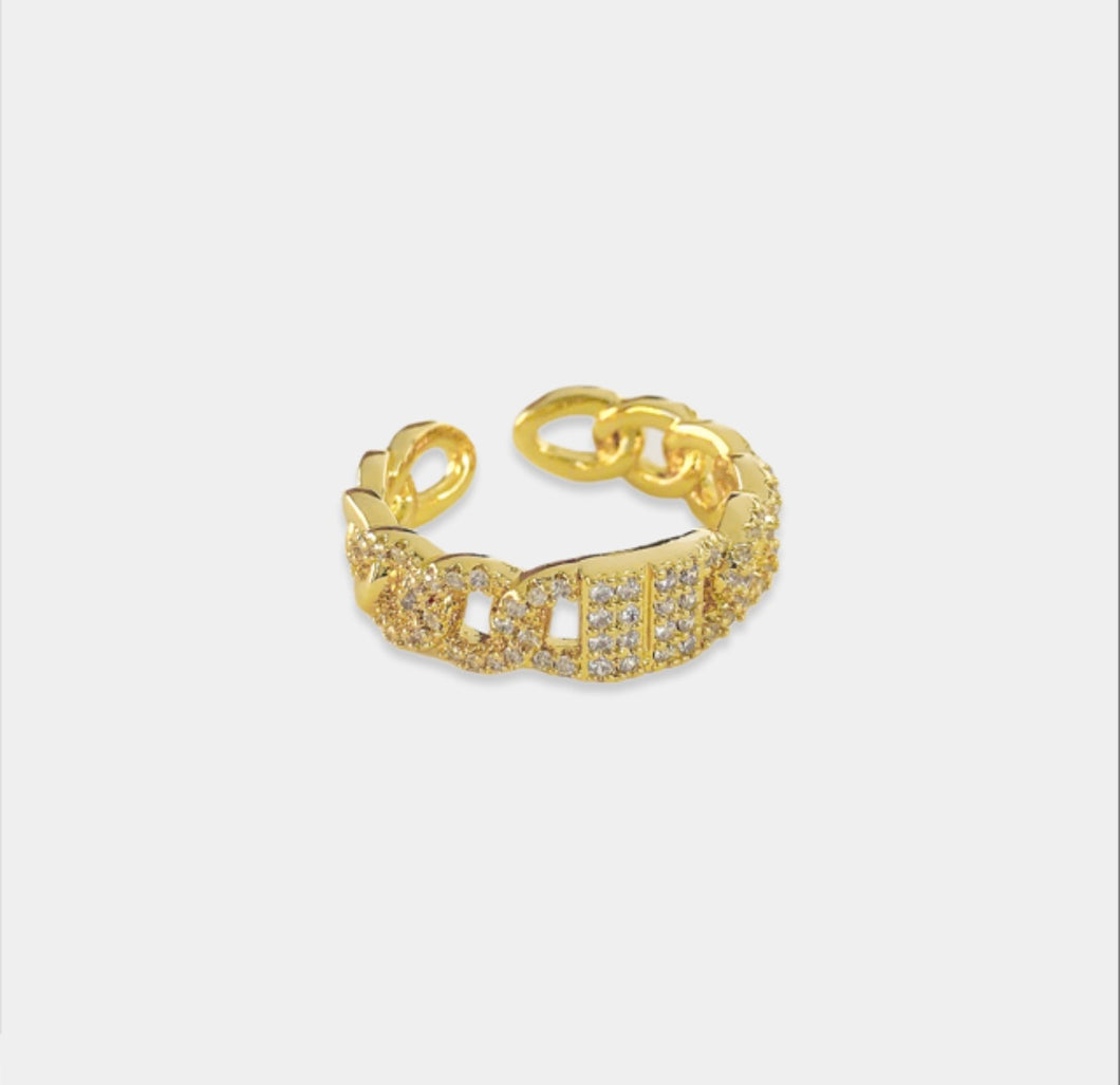 Cuban Ring With Pave